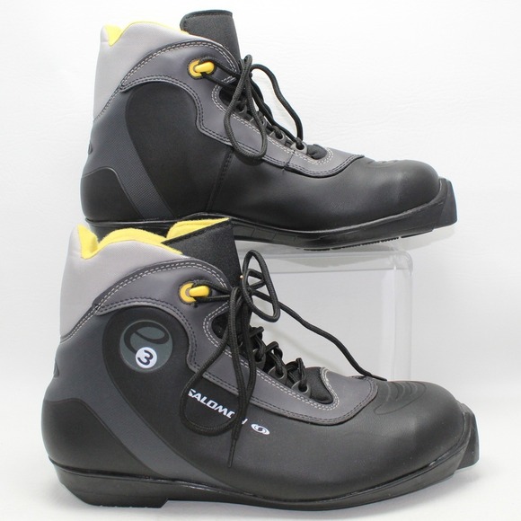salomon 3 ski boot Salomon E3 Cross Country Ski Boots Mens 9.5 Black Grey‎ SNS Profil 88501331